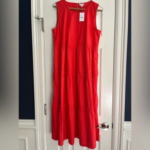 J Crew dress, coral red color, NWT, size 6